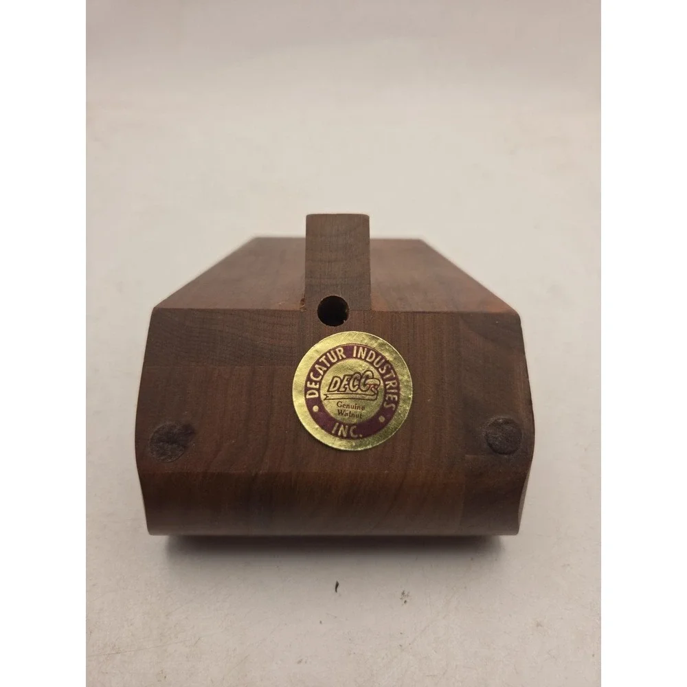Vintage Decatur Industries Solid Walnut 2 Pipe Stand | Genuine Walnut Tobacciana